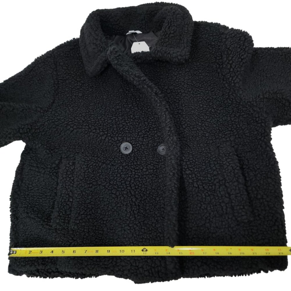 New Time and Tru Womens XL Teddy Faux Shearling Black Popcorn Fleece Jacket Coat - Picture 16 of 16